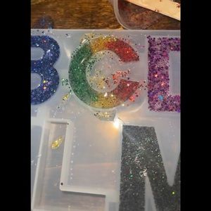 Resin letter keychains
